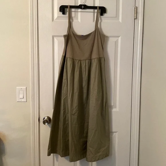 slim fit dress slacks Fit & Flare Sleeveless Linen-Blend Midi Dress